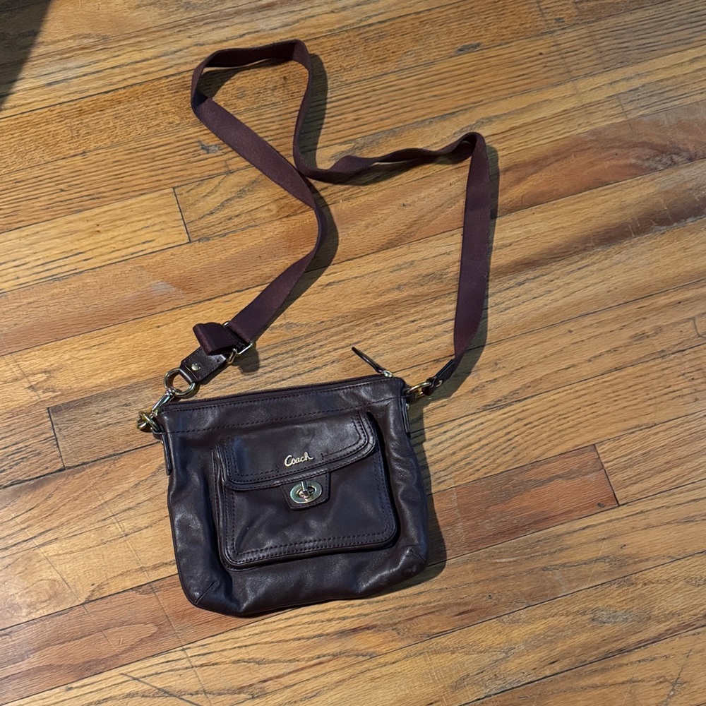 Coach Dark Brown Leather Messenger Bag
